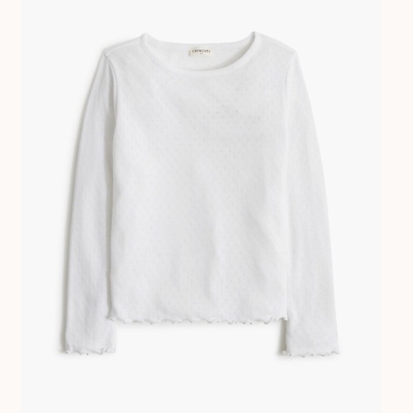 J crew Girls' long-sleeve pointelle tee - Picture 1 of 2